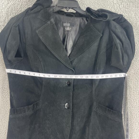 Mark Alan Jacket Womens Plus 3X Black Leather Blazer Coat Button Lined - Picture 4 of 11